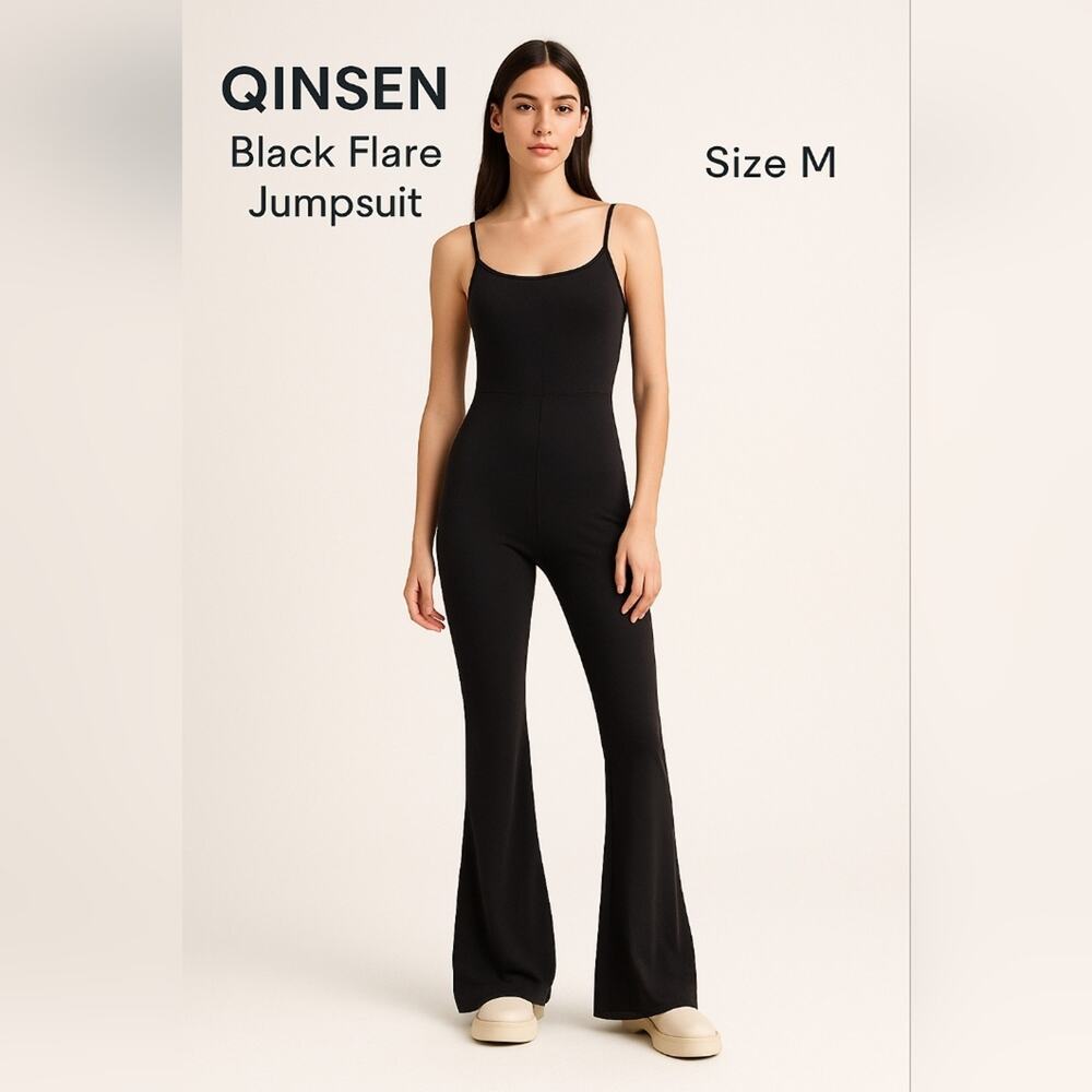Qinsen Black Flare Bodysuit – Size M